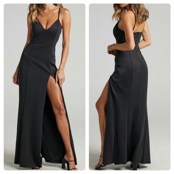 Showpo Dare To Dream Maxi Dress Black Size 2 NWT!! - Picture 1 of 5